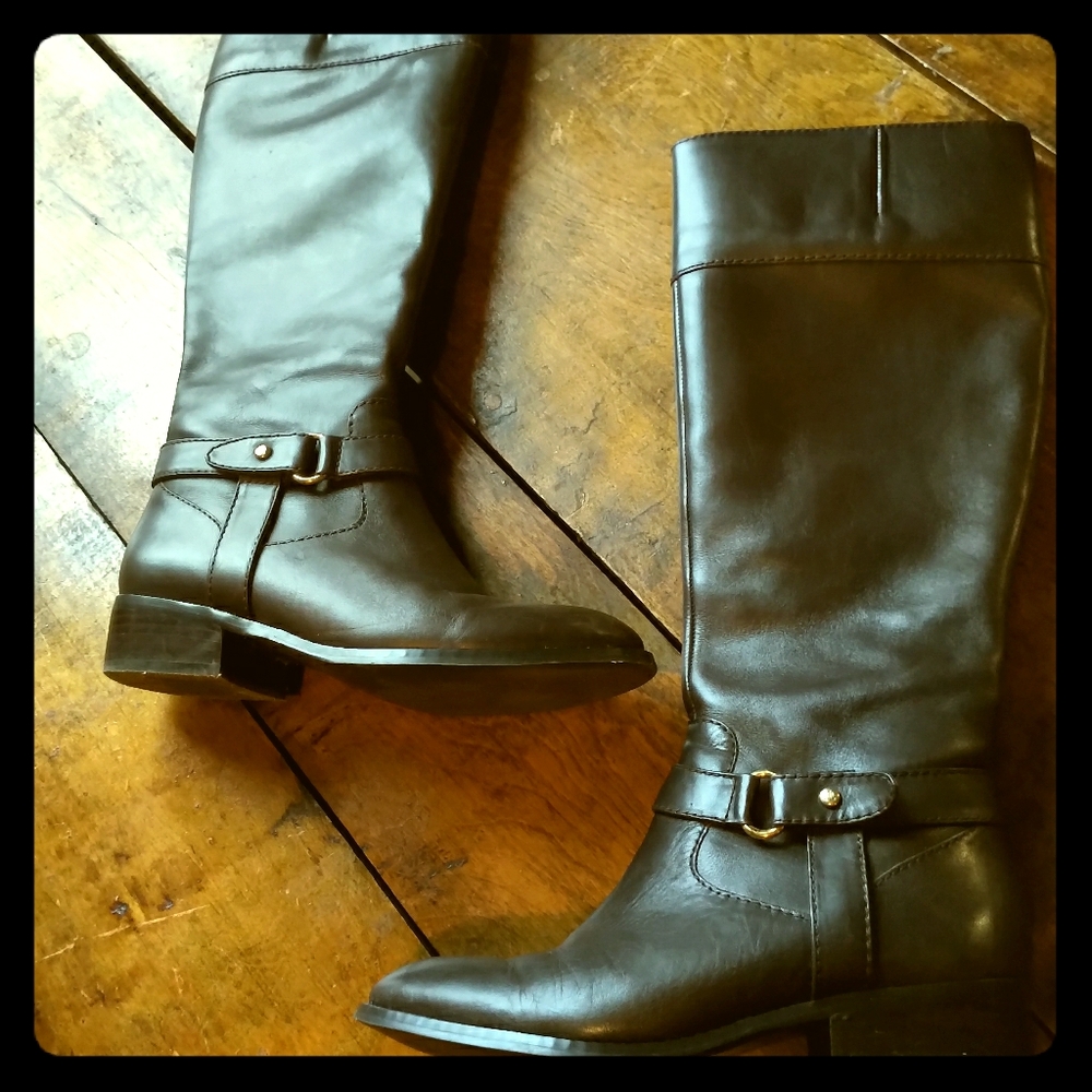 Lauren knee high leather boots from Ralph Lauren.